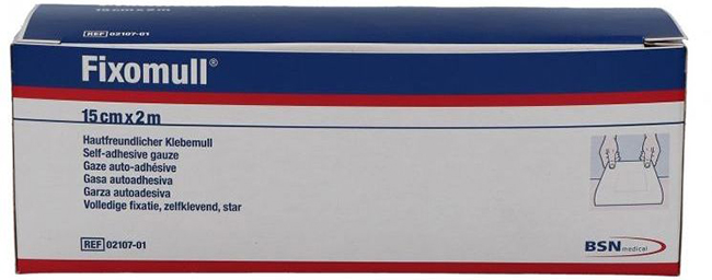 FASCIA AUTOADESIVA IPOALLERGENICA FISSAGGIO SU AMPIA SUPERFICIE FIXOMULL. SUPPORTO IN GARZA DI VISCOSA COLORE BIANCO MASSA IN POLICARBONATO SENZA RESINE E GOMME NATURALI. 15X1000CM - Farmacia Murachelli Di Putelli dr. Giovanni