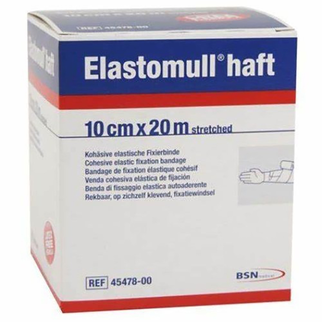 BENDA ELASTICA AUTOADESIVA PER FISSAGGIO MEDICAZIONI ELASTOMULL HAFT LF ALTEZZA 10 CM LUNGHEZZA 20 M - Farmacia Murachelli Di Putelli dr. Giovanni