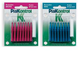 PLAKKONTROL SCOVOLINO MINI 0,6 MM 8 PEZZI + MANICO - Farmacia Murachelli Di Putelli dr. Giovanni