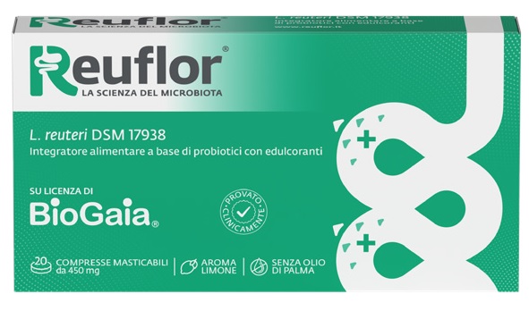 REUFLOR 20 COMPRESSE MASTICABILI AROMA LIMONE - Farmacia Murachelli Di Putelli dr. Giovanni