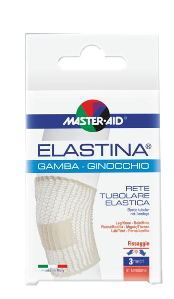 RETE TUBOLARE ELASTICA IPOALLERGENICA MASTER-AID ELASTINA GAMBA/GINOCCHIO 3 MT IN TENSIONE CALIBRO 5 CM - Farmacia Murachelli Di Putelli dr. Giovanni