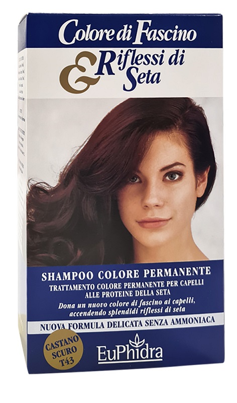 EUPHIDRA COLORE DI FASCINO & RIFLESSI DI SETA SHAMPOO COLOR PERMANENTE 43 CASTANO SCURO 120 ML - Farmacia Murachelli Di Putelli dr. Giovanni