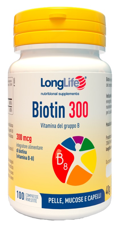 LONGLIFE BIOTIN 300 100 COMPRESSE RIVESTITE - Farmacia Murachelli Di Putelli dr. Giovanni