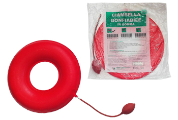 CIAMBELLA GONFIABILE PER INVALIDI IN GOMMA ROSSA TEAM DELUXE CON POMPA 40CM DIAMETRO - Farmacia Murachelli Di Putelli dr. Giovanni
