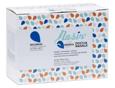 NASIR LAVAGGIO NASALE SOLUZIONE FISIOLOGICA ISOTONICA STERILE SCATOLA CON 4 SACCHE 500ML 4 BLISTER 1 VENTOSA - Farmacia Murachelli Di Putelli dr. Giovanni