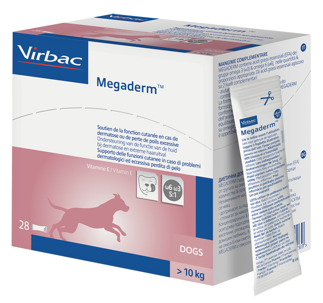MEGADERM SUPPLEMENTO CANI SUPERIORI A 10 KG SCATOLA DA 28 SACCHETTI MONODOSE 4 ML - Farmacia Murachelli Di Putelli dr. Giovanni
