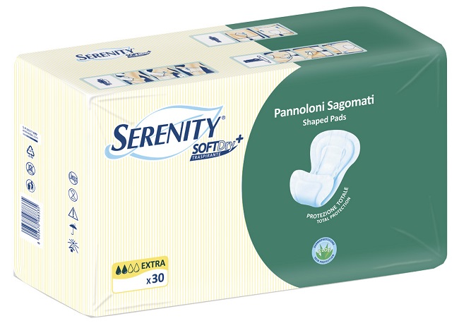 PANNOLONE PER INCONTINENZA SAGOMATO SERENITY SOFTDRY+ ALOE EXTRA 30 PEZZI - Farmacia Murachelli Di Putelli dr. Giovanni