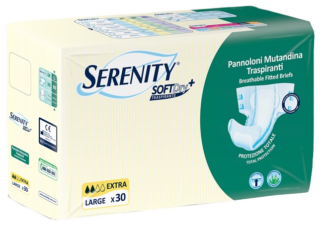PANNOLONE MUTANDINA PER INCONTINENZA SERENITY SOFTDRY+ EXTRA TAGLIA LARGE 30 PEZZI - Farmacia Murachelli Di Putelli dr. Giovanni