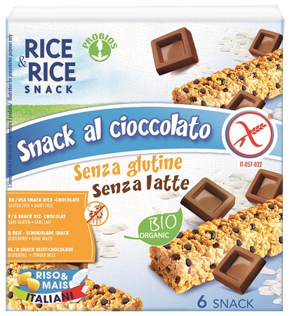 RICE&RICE SNACK DI RISO AL CIOCCOLATO 6 X 21 G SENZA LIEVITO - Farmacia Murachelli Di Putelli dr. Giovanni
