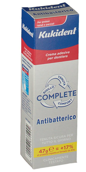 KUKIDENT COMPLETE CREMA ADESIVA PER PROTESI DENTARIE CON ANTIBATTERICO 47 G - Farmacia Murachelli Di Putelli dr. Giovanni