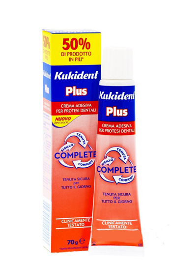 KUKIDENT PLUS COMPLETE CREMA ADESIVA PER PROTESI DENTARIE 70 G - Farmacia Murachelli Di Putelli dr. Giovanni