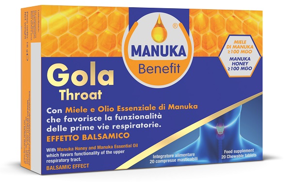 MANUKA BENEFIT GOLA THROAT 20 COMPRESSE MASTICABILI - Farmacia Murachelli Di Putelli dr. Giovanni