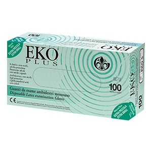 GUANTO IN LATTICE SUPERFICIE LISCIA TALCATO 100 PEZZI ARTICOLO EKO 7 - Farmacia Murachelli Di Putelli dr. Giovanni