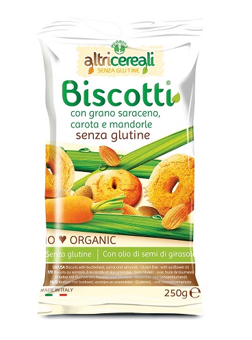 ALTRICEREALI BISCOTTI DI GRANO SARACENO CON CAROTA E MANDORLE BIO 250 G - Farmacia Murachelli Di Putelli dr. Giovanni