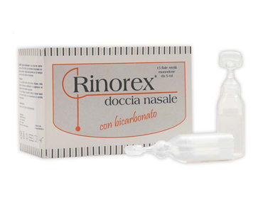 FIALA PER DOCCIA NASALE RINOREX BICARBONATO 15 FIALE 5 ML - Farmacia Murachelli Di Putelli dr. Giovanni