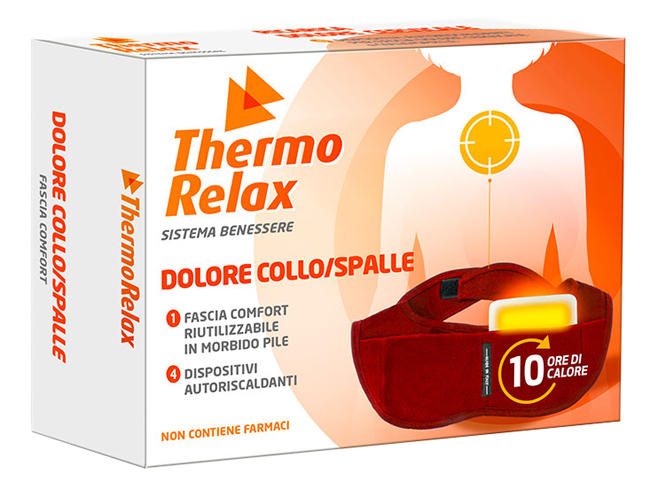 THERMORELAX FASCIA DOLORE COLLO SPALLE FASCIA+4 DISPOSITIVI AUTORISCALDANTI - Farmacia Murachelli Di Putelli dr. Giovanni