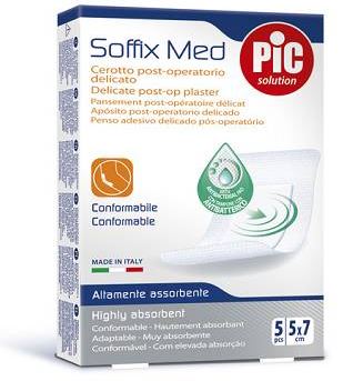 CEROTTO PIC SOFFIX MED IN TNT CON TAMPONE CENTRALE ASSORBENTE STERILE MONOUSO 5X7 CM ANTIBATTERICO 5 PEZZI - Farmacia Murachelli Di Putelli dr. Giovanni