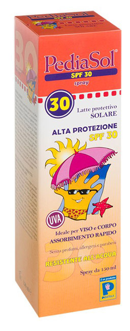 PEDIASOL SPF 30 LATTE SOLARE SPRAY 150 ML - Farmacia Murachelli Di Putelli dr. Giovanni