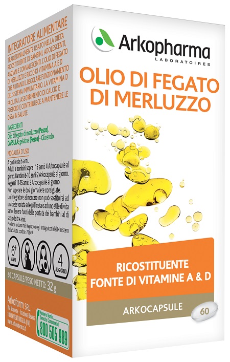 ARKO CAPSULE OLIO FEGATO MERLUZZO 60 CAPSULE - Farmacia Murachelli Di Putelli dr. Giovanni
