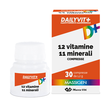 MASSIGEN DAILYVIT 12 VITAMINE 11 MINERALI 30 COMPRESSE RIVESTITE - Farmacia Murachelli Di Putelli dr. Giovanni