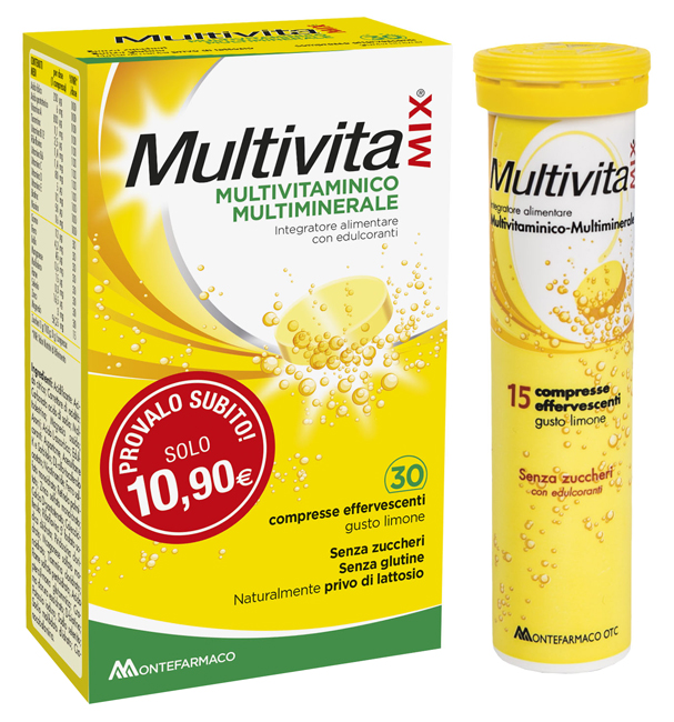 MULTIVITAMIX SENZA ZUCCHERO 30 COMPRESSE EFFERVESCENTI - Farmacia Murachelli Di Putelli dr. Giovanni