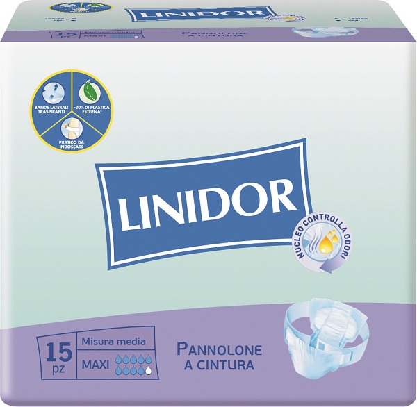 PANNOLONE LINIDOR A CINTURA MAXI MISURA MEDIA 15 PEZZI - Farmacia Murachelli Di Putelli dr. Giovanni