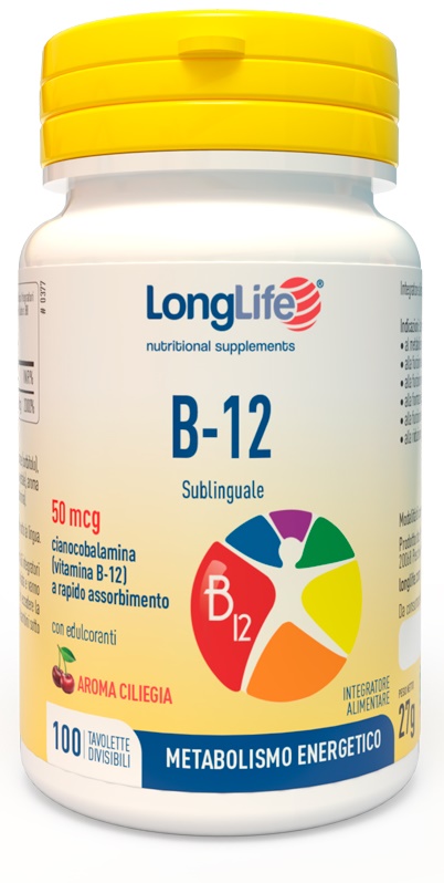 LONGLIFE B12 50MCG SUBLINGUALE 100 TAVOLETTE - Farmacia Murachelli Di Putelli dr. Giovanni