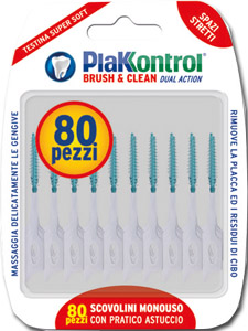 PLAKKONTROL BRUSH & CLEAN SCOVOLINI SPAZI STRETTI 80 PEZZI - Farmacia Murachelli Di Putelli dr. Giovanni