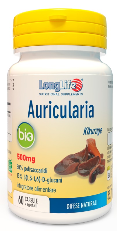 LONGLIFE AURICULARIA BIO 60 CAPSULE - Farmacia Murachelli Di Putelli dr. Giovanni