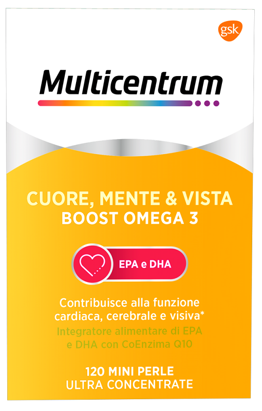 MULTICENTRUM CUORE MENTE E VISTA BOOST OMEGA 3 120 MINI PERLE - Farmacia Murachelli Di Putelli dr. Giovanni