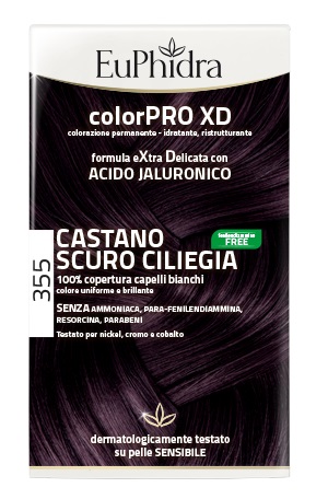 EUPHIDRA COLORPRO XD 355 CASTANO SCURO CILIEGIA GEL COLORANTE CAPELLI IN FLACONE + ATTIVANTE + BALSAMO + GUANTI - Farmacia Murachelli Di Putelli dr. Giovanni