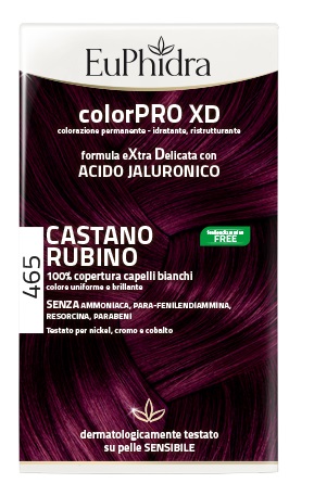 EUPHIDRA COLORPRO XD 465 CAST RUBINO GEL COLORANTE CAPELLI IN FLACONE + ATTIVANTE + BALSAMO + GUANTI - Farmacia Murachelli Di Putelli dr. Giovanni