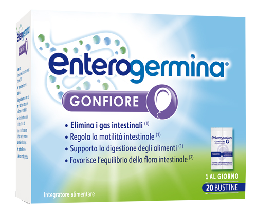 ENTEROGERMINA GONFIORE 20 BUSTINE BIPARTITE - Farmacia Murachelli Di Putelli dr. Giovanni