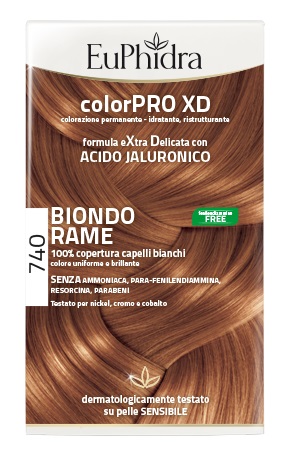 EUPHIDRA COLORPRO XD 740 BIONDO RAME GEL COLORANTE CAPELLI IN FLACONE + ATTIVANTE + BALSAMO + GUANTI - Farmacia Murachelli Di Putelli dr. Giovanni