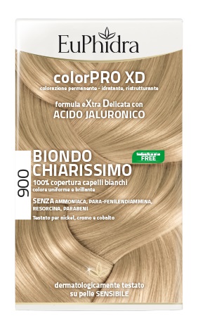 EUPHIDRA COLORPRO XD 900 BIONDO CHIARISSIMO GEL COLORANTE CAPELLI IN FLACONE + ATTIVANTE + BALSAMO + GUANTI - Farmacia Murachelli Di Putelli dr. Giovanni