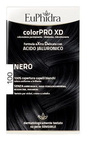 EUPHIDRA COLORPRO XD 100 NERO GEL COLORANTE CAPELLI IN FLACONE + ATTIVANTE + BALSAMO + GUANTI - Farmacia Murachelli Di Putelli dr. Giovanni