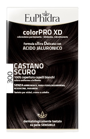 EUPHIDRA COLORPRO XD 300 CASTANO SCURO GEL COLORANTE CAPELLI IN FLACONE + ATTIVANTE + BALSAMO + GUANTI - Farmacia Murachelli Di Putelli dr. Giovanni