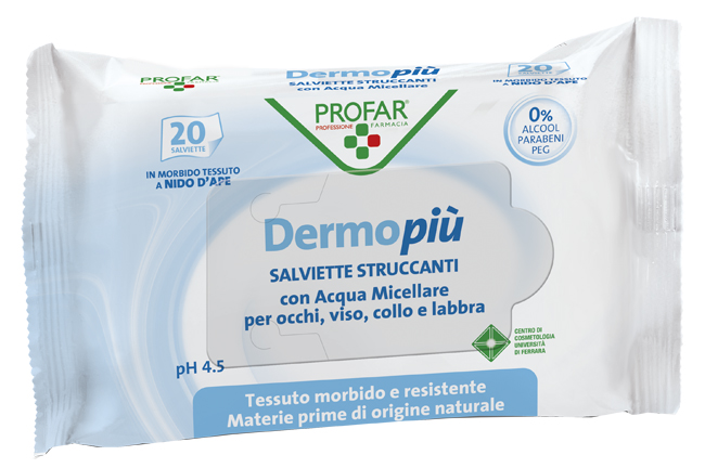 DERMO PIU' SALVIETTINE STRUCCANTI 20 PEZZI PROFAR - Farmacia Murachelli Di Putelli dr. Giovanni