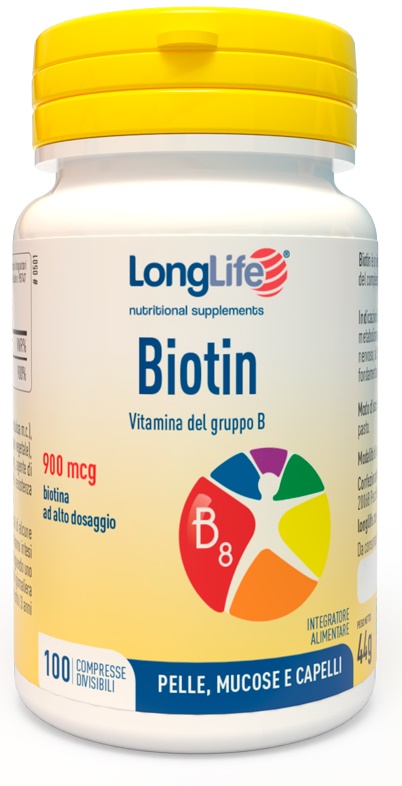 LONGLIFE BIOTIN 900 MCG 100 COMPRESSE - Farmacia Murachelli Di Putelli dr. Giovanni