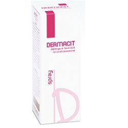 DERMACIT SPRAY FLACONE CILINDRICO IN PE BIANCO CON TASTO EROGATORE SPRAY IN PP BIANCO E CAPPUCCIO SALVATASTO TRASPARENTE,DISPOSITIVO MEDICO 1 PZ - Farmacia Murachelli Di Putelli dr. Giovanni