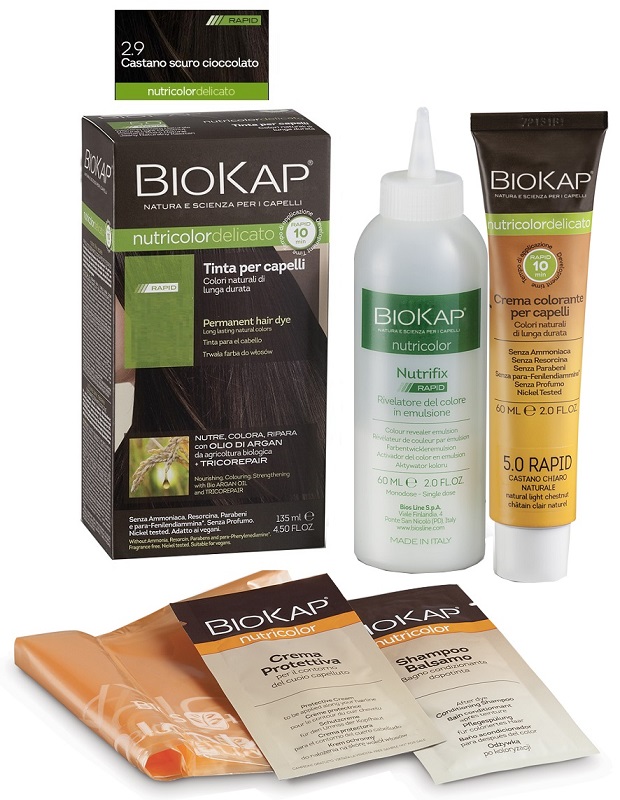 BIOS LINE  BIOKAP NUTRICOLOR DELICATO RAPID TINTA 2,9 CASTANO SCURO CIOCCOLATO 135 ML - Farmacia Murachelli Di Putelli dr. Giovanni