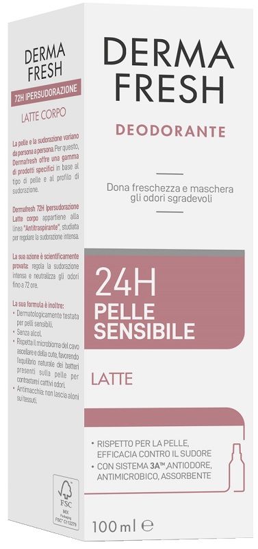 DERMAFRESH 24H PELLE SENSIBILE LATTE 100 ML - Farmacia Murachelli Di Putelli dr. Giovanni