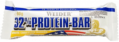 WEIDER 32% PROTEIN BARRETTA BANANA/CIOCCOLATO BIANCO 60 G - Farmacia Murachelli Di Putelli dr. Giovanni