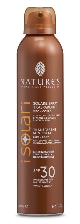 NATURE'S I SOLARI SPRAY TRASPARENTE SPF30 200 ML - Farmacia Murachelli Di Putelli dr. Giovanni
