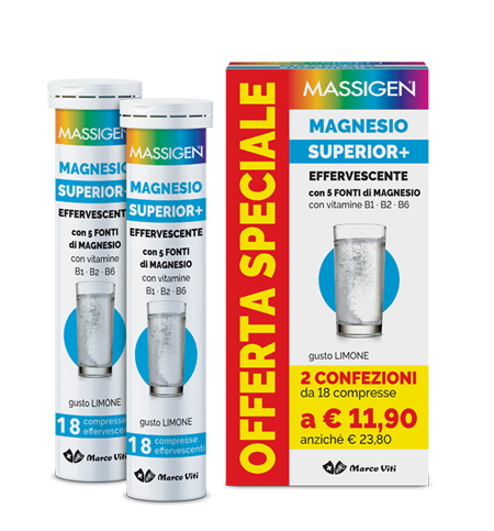 MASSIGEN MAGNESIO SUPERIOR 18+18 COMPRESSE EFFERVESCENTI - Farmacia Murachelli Di Putelli dr. Giovanni