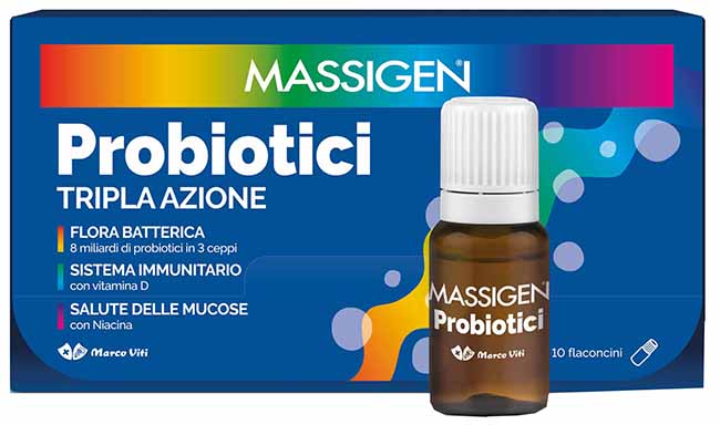 MASSIGEN PROBIOTICI 10 FLACONCINI X 8 ML PREZZO PIENO - Farmacia Murachelli Di Putelli dr. Giovanni
