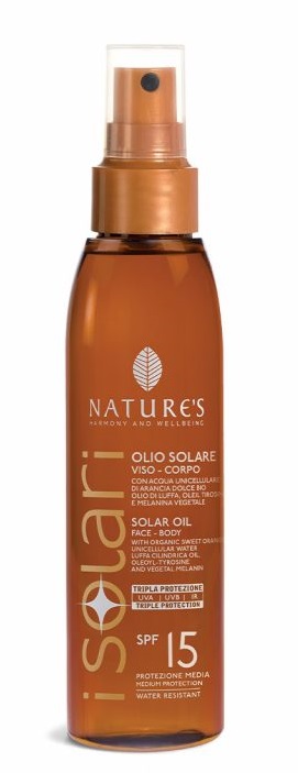 NATURE'S I SOLARI OLIO SOLARE VISO CORPO SPF 15 150 ML - Farmacia Murachelli Di Putelli dr. Giovanni
