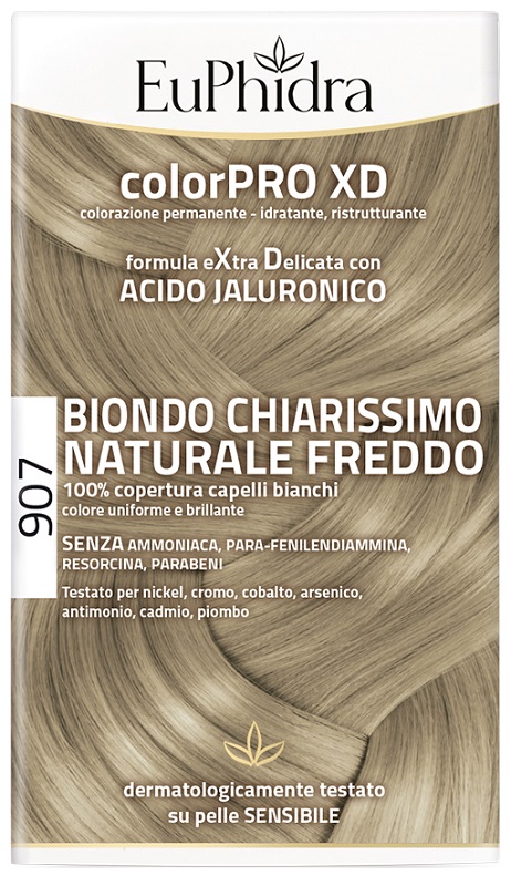 EUPHIDRA COLORPRO XD 907 BIONDO CHIARO MOGANO NATURALE F COLORE + ATTIVANTE + BALSAMO + CUFFIA + GUANTI - Farmacia Murachelli Di Putelli dr. Giovanni