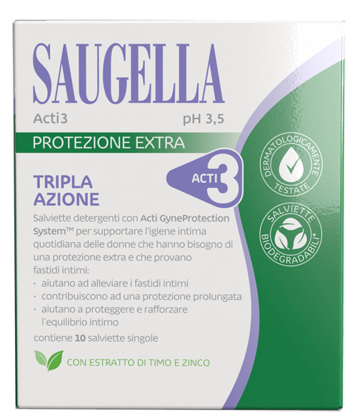 SAUGELLA ACTI3 SALVIETTINE 10 PEZZI - Farmacia Murachelli Di Putelli dr. Giovanni