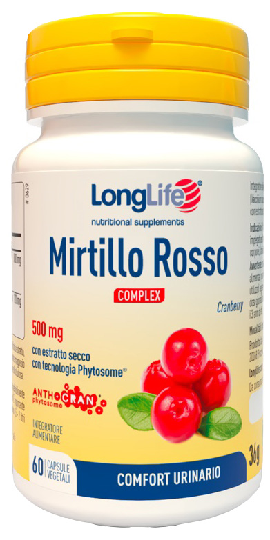 LONGLIFE MIRTILLO ROSSO COMPLEX 60 CAPSULE VEGETALI - Farmacia Murachelli Di Putelli dr. Giovanni
